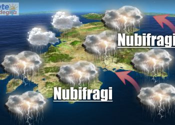 meteo in peggioramento con ciclone mediterrraneo 350x250 - Allagamenti a Cagliari - FOTO e VIDEO