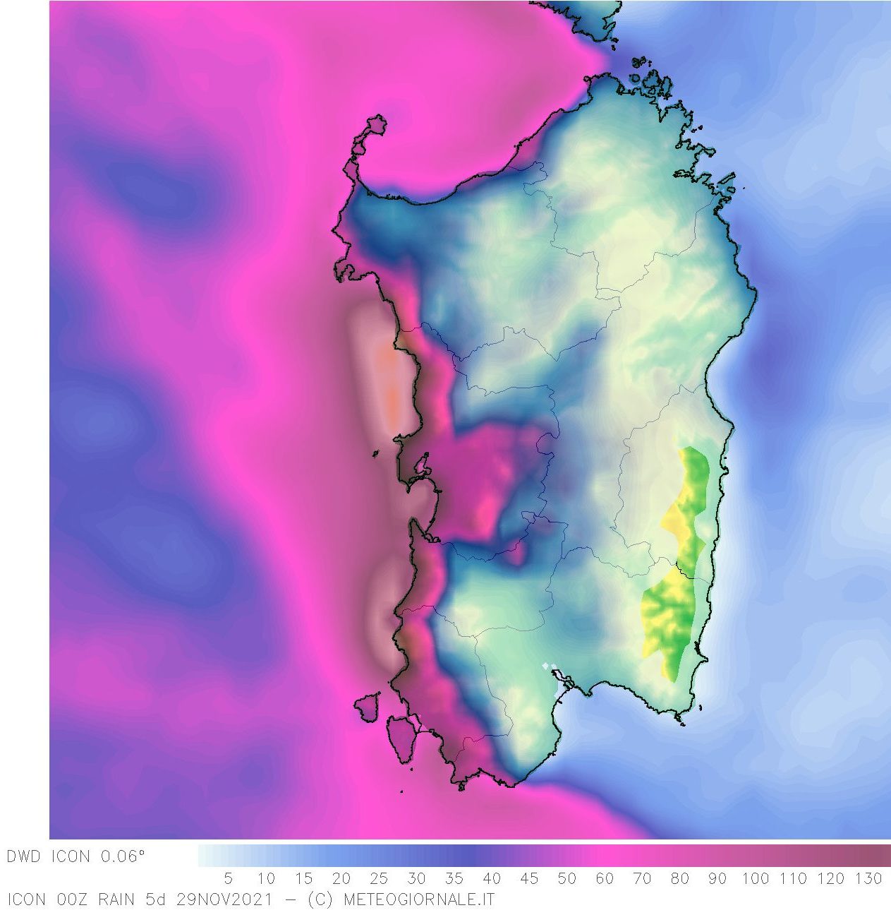 pcp og5d 120 e1637777838679 - Meteo SARDEGNA: verso acuto e prolungato MALTEMPO. Prima NEVE