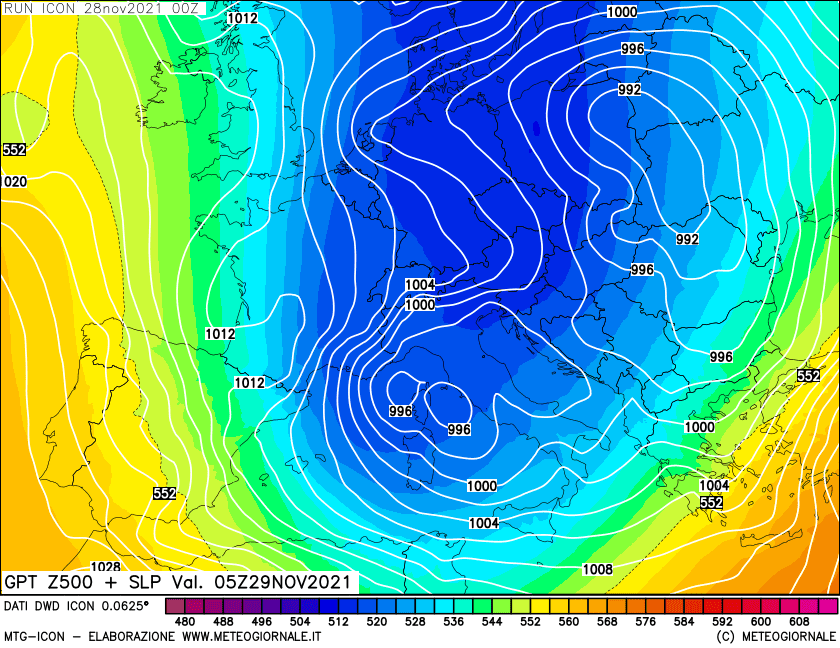 z500 29 - Meteo SARDEGNA: la neve nelle prossime ore. Neve a grani già a 400 metri. Ma non finisce qui