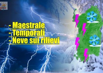 meteo sardegna con peggioramento 350x250 - Meteo SARDEGNA, dal Vortice Polare impulsi di maltempo. Neve sui rilievi