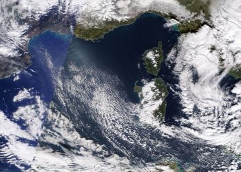 satellite sardegna 01 350x250 - Il temporale arriva su Olbia: cielo illuminato a giorno dal fulmine