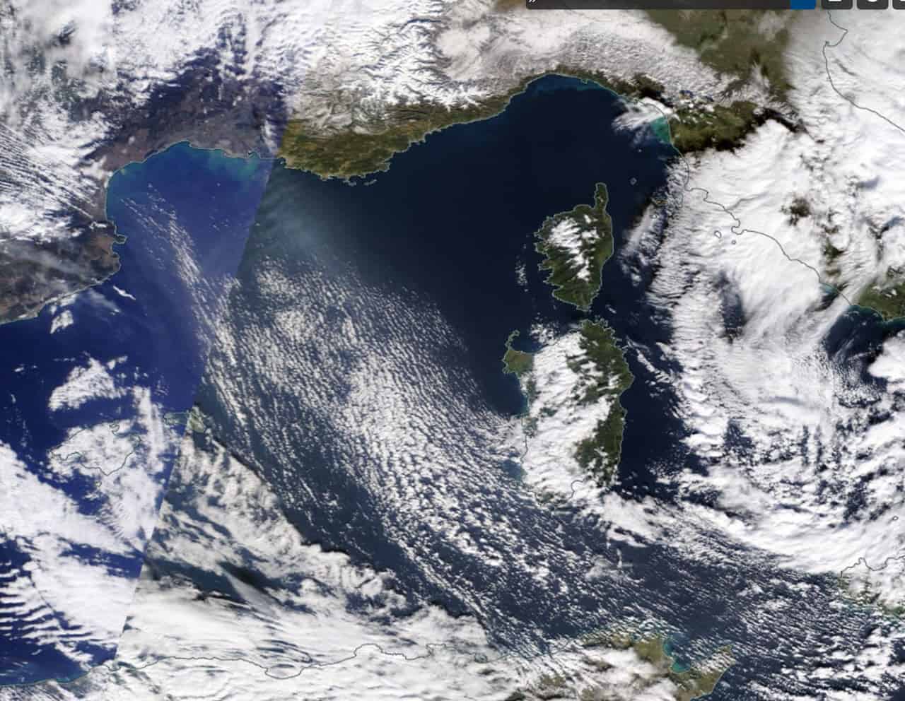 satellite sardegna 01 - Meteosat, Sardegna. Varie foto altissima risoluzione dell'11 dicembre 2021. Il Maestrale, il freddo e la neve