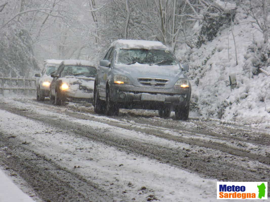 meteo 10645 - Meteo Sardegna: nevica sino 300 metri di quota. Neve invernale oltre i 500 metri