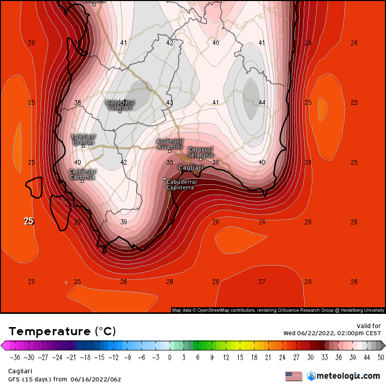 xx model en 343 0 modusa 2022061606 150 758 1 - Meteo Sardegna dal caldo ad una nuova bolla d’aria rovente dal Sahara