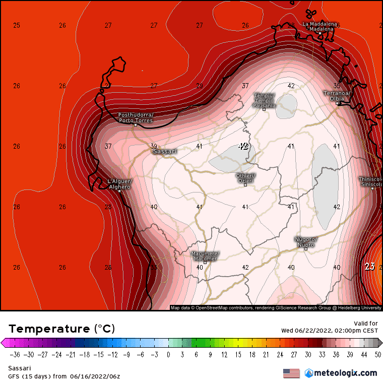 xx model en 343 0 modusa 2022061606 150 765 1 - Meteo Sardegna dal caldo ad una nuova bolla d’aria rovente dal Sahara