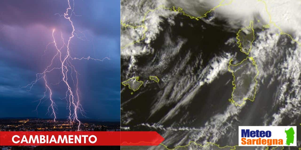 sardegna meteo che cambia 4262 - Meteo SARDEGNA, rischio temporali prossime ore. Corsica, vittime e feriti. Vento d’uragano tropicale sino  oltre 200 km orari