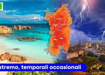 meteo sardegna con ondata di caldo 785 h 350x250 - Previsioni Meteo Climatiche per la Sardegna sull’Autunno 2021