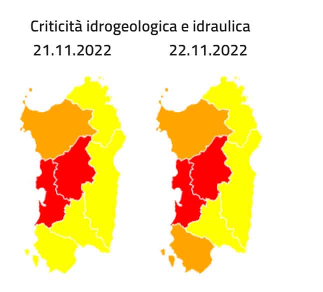 2022 11 21 18 18 50 - Meteo SARDEGNA, allerta Protezione Civile sino a rossa