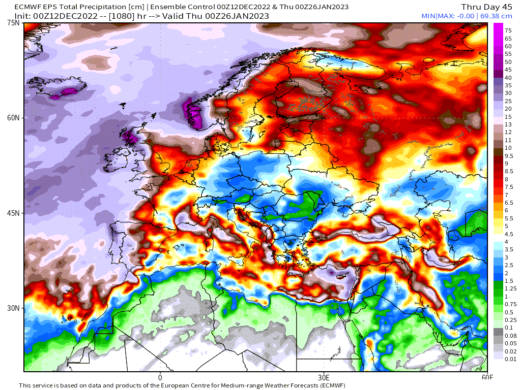 totale pioggia 666 - Meteo Sardegna, troppo mite. Prospettive di freddo quando. Maltempo infinito