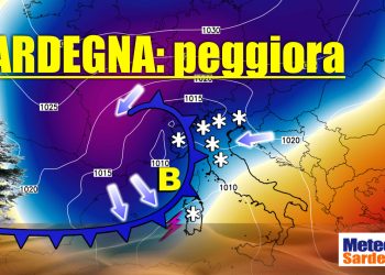 meteo sardegna peggioramento 322 350x250 - Meteo Sardegna: cambia nel weekend, pioggia in arrivo poi freddo e neve