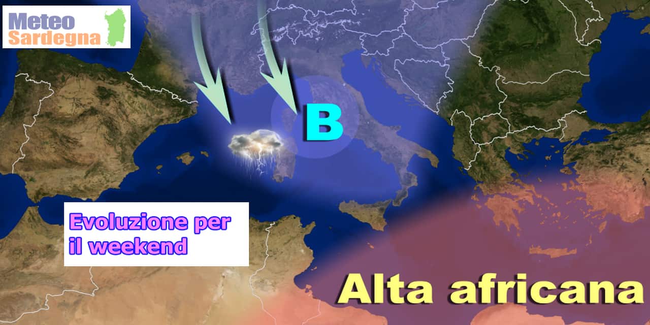 meteo weekend sardegna - Meteo Sardegna: ciclone del weekend con piogge e temporali, ancora freddo
