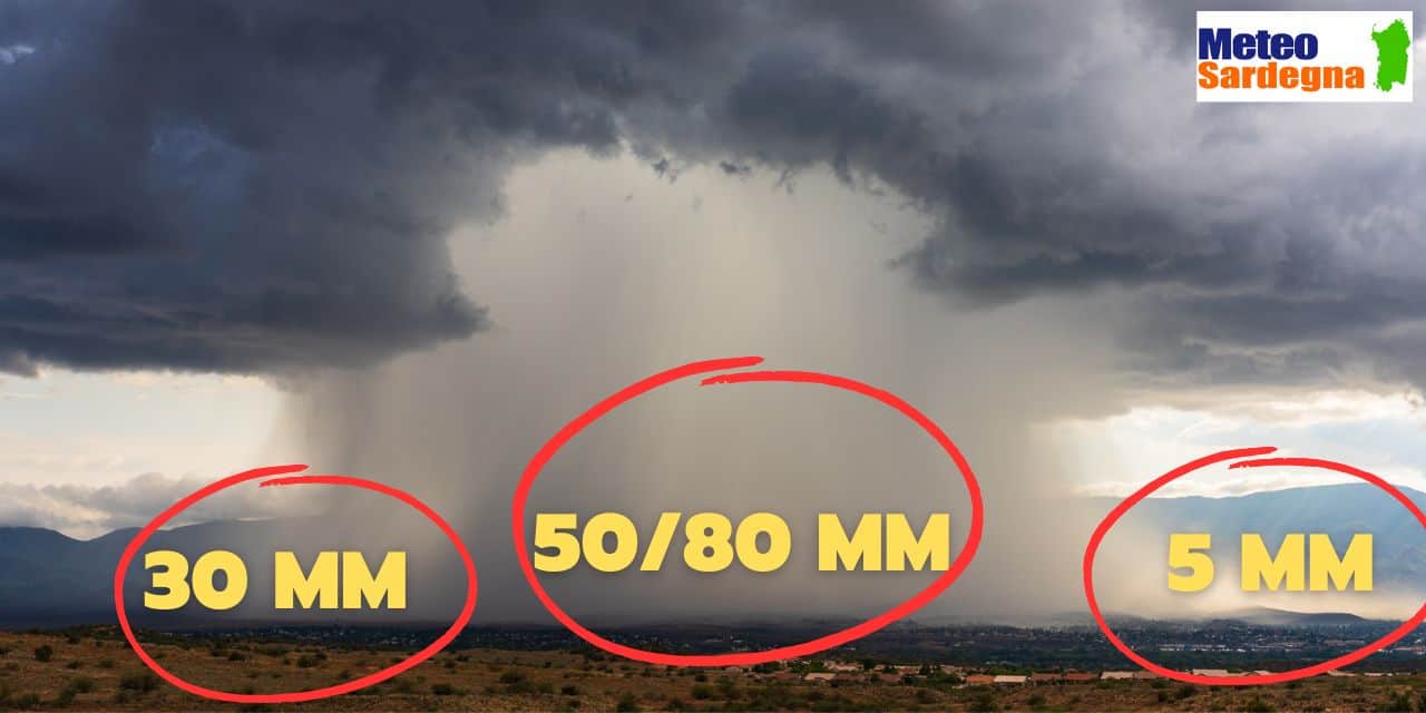 meteo sardegna piogge del temporale - SARDEGNA, i nubifragi fanno paura per i sino a 100 mm in un’ora